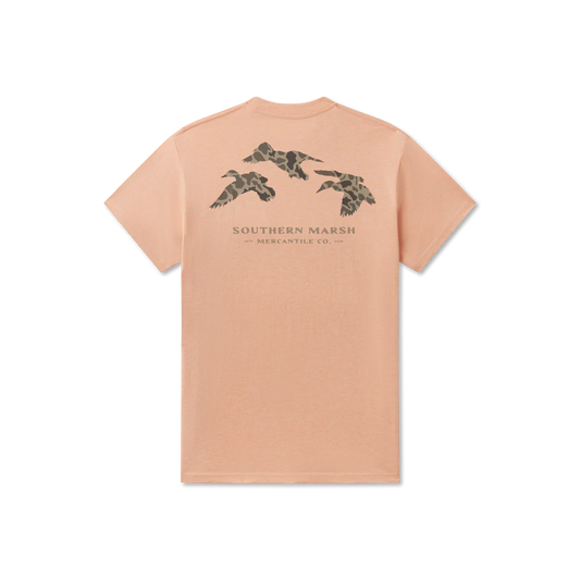 Flying Camo Ducks Tee- Camel