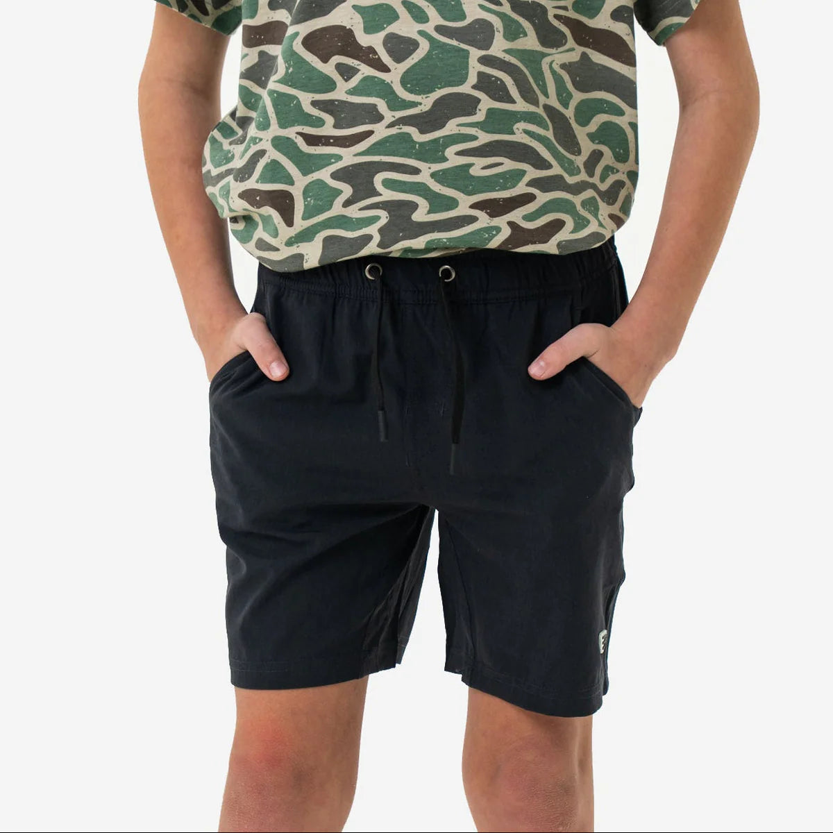 Youth Athletic Short- Heather Black