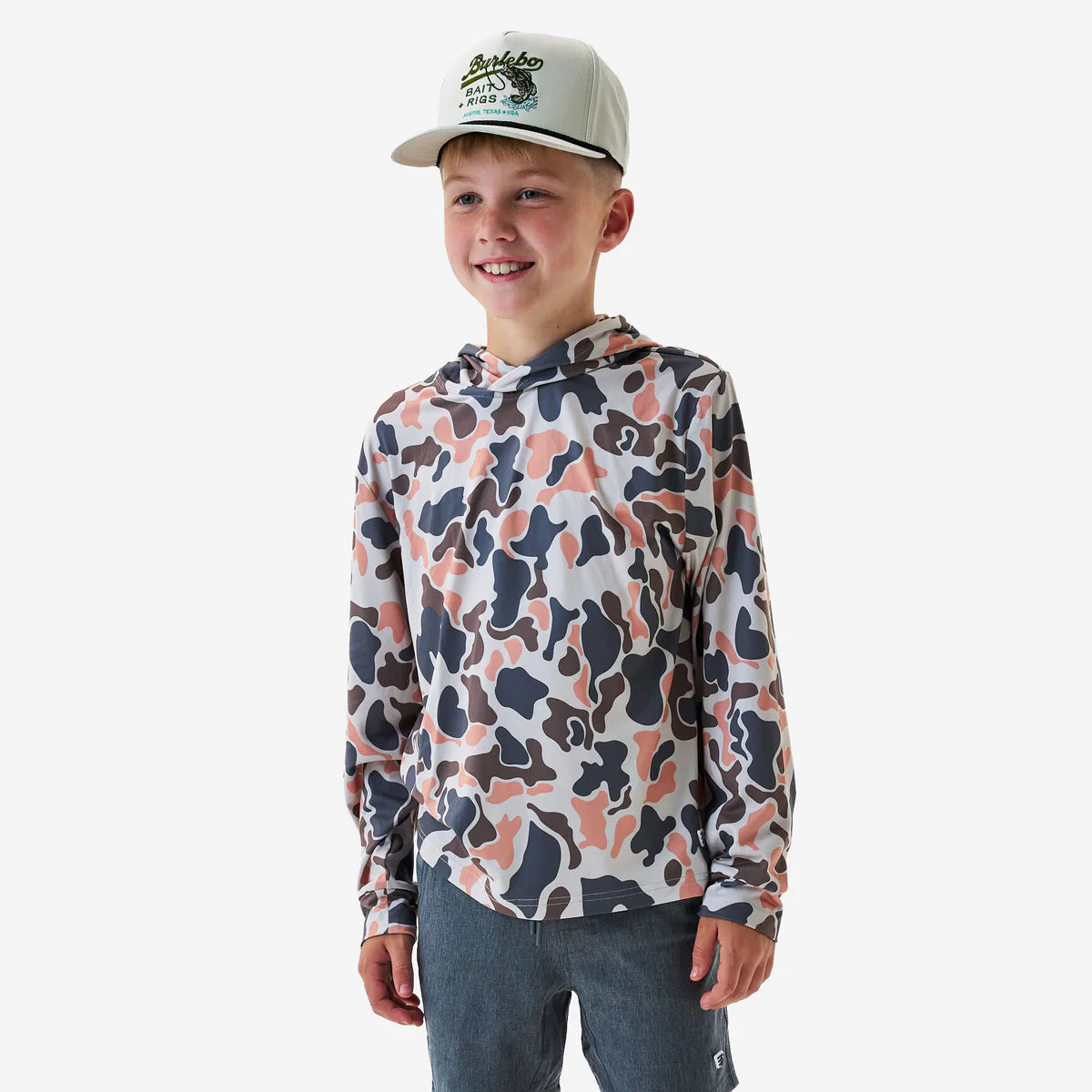 Youth Performance Hoodie- Vintage Camo