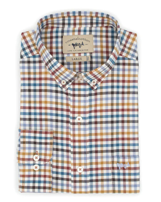 Cotton Twill Sport Shirt: Harvest Gingham