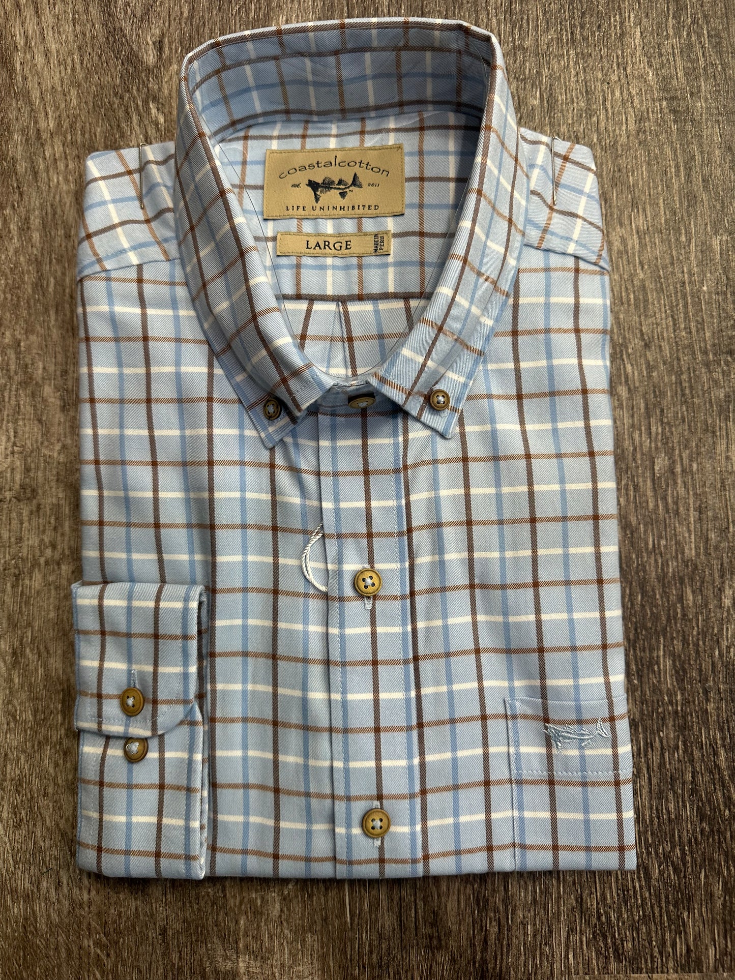 Cotton Twill Sport Shirt: Bay Blue