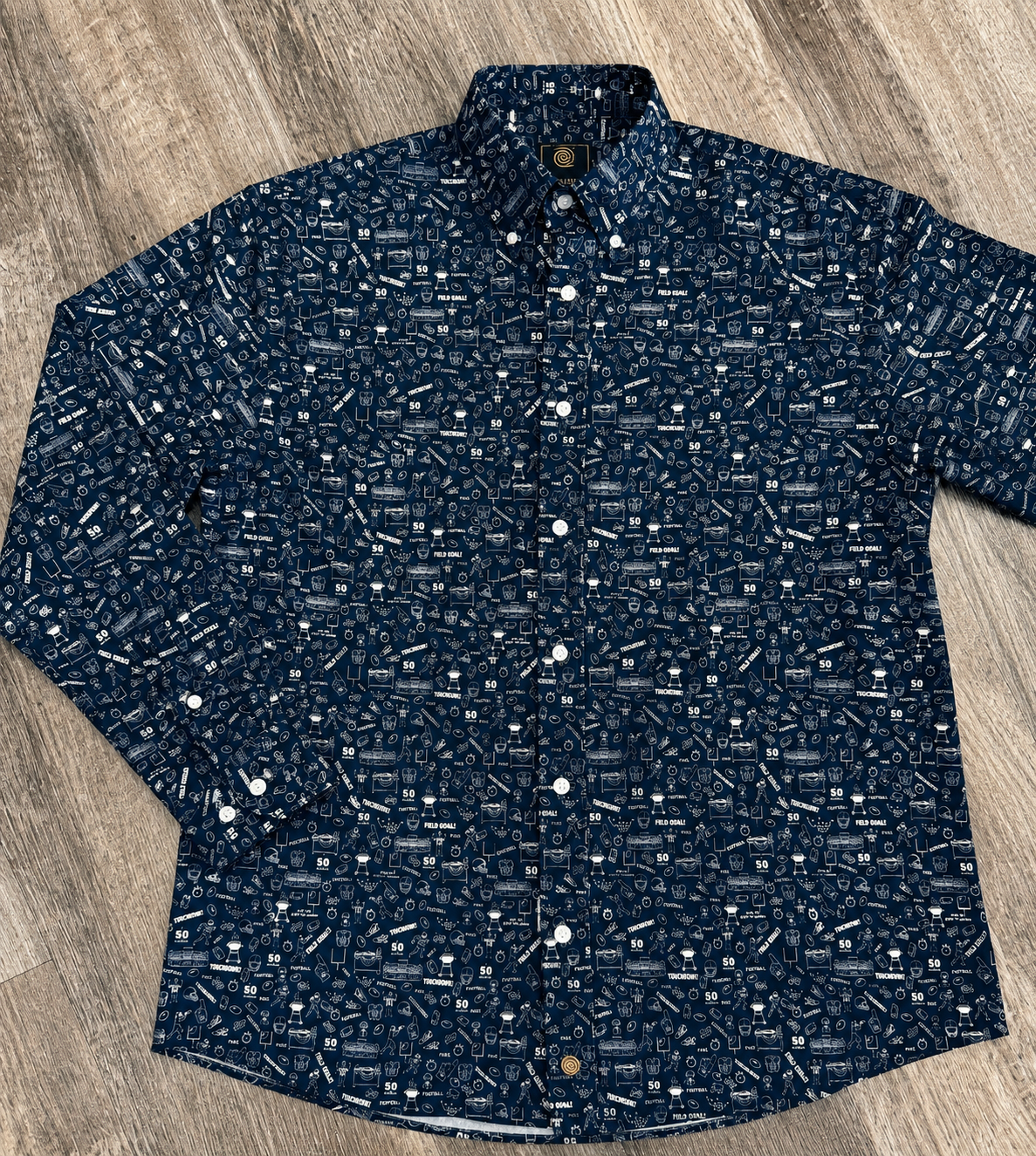 Navy Game Day Button Down