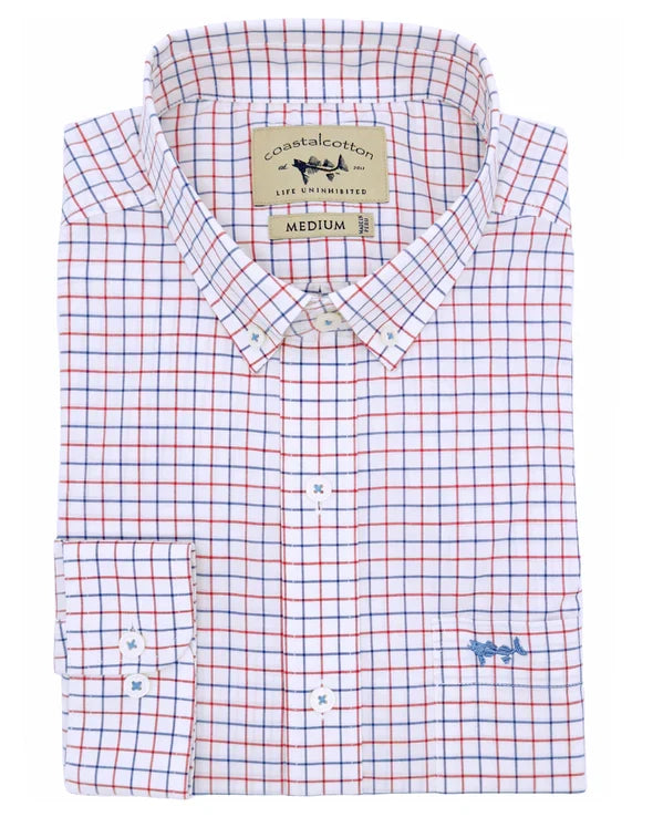 Patriotic Check Button Down