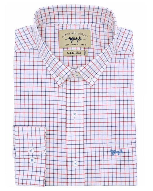 Patriotic Check Button Down