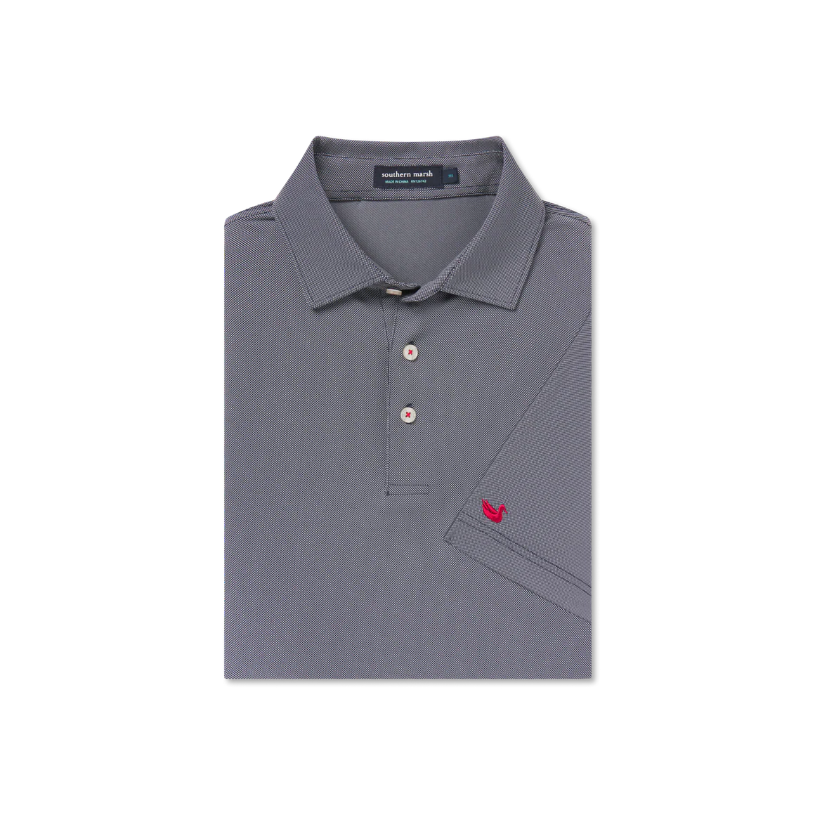 Varsity Performance Polo- Navy w/ Red