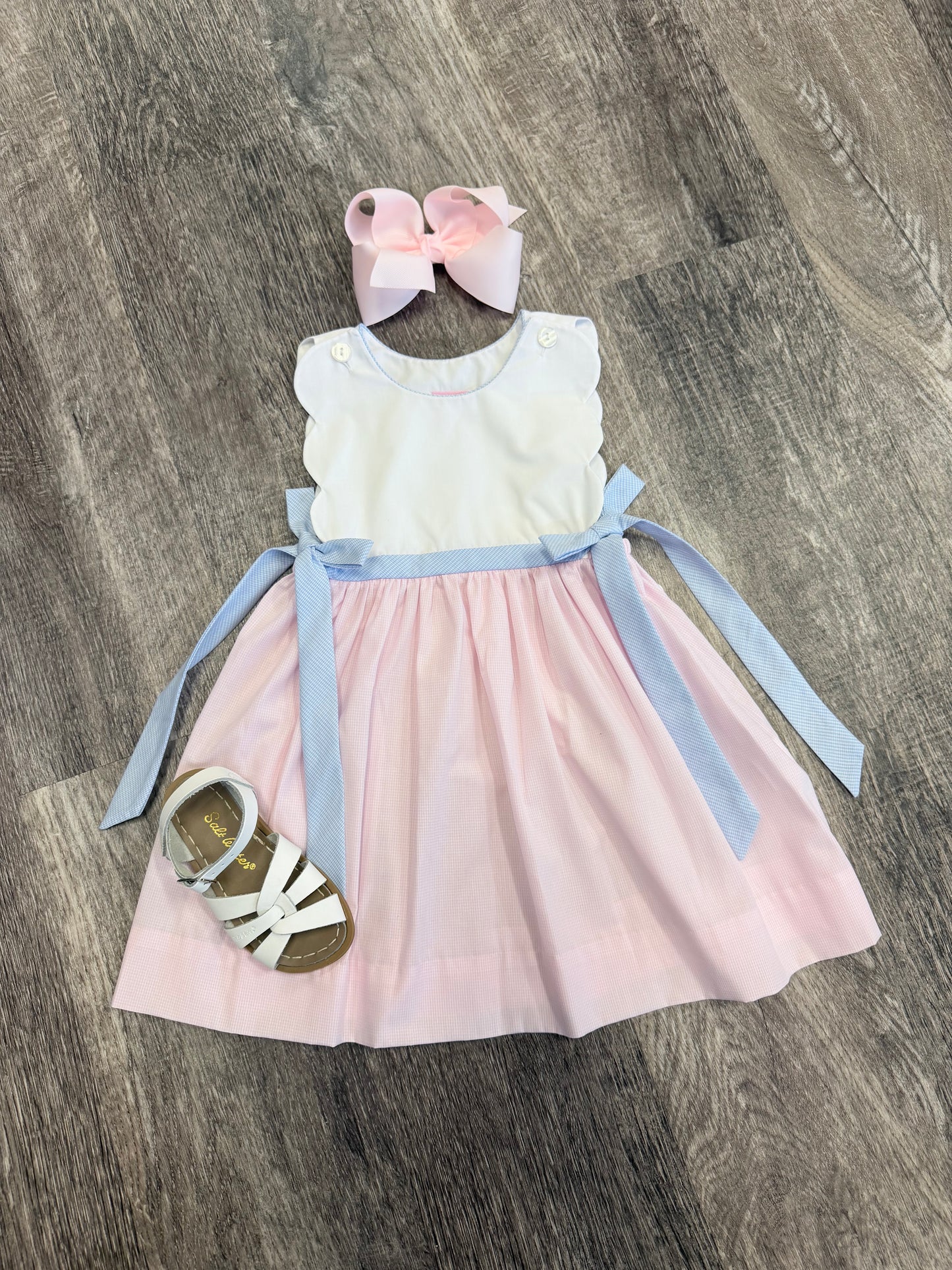 Jane Pink Scallop Sundress