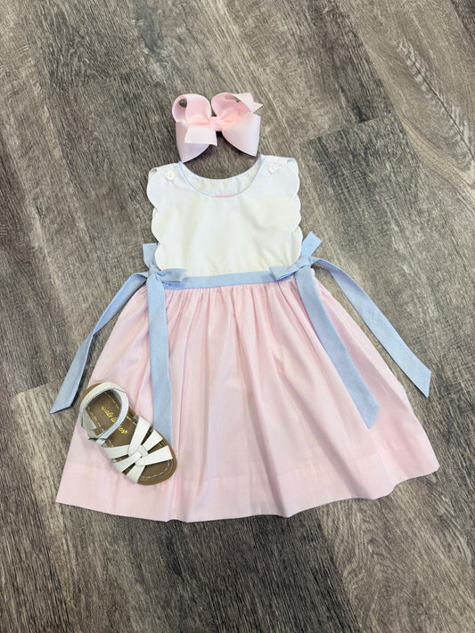 Jane Pink Scallop Sundress