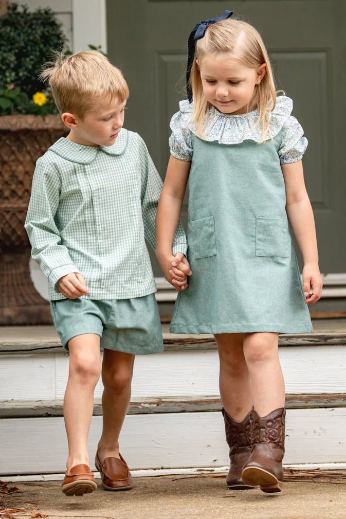 Tyler Teal Briar Check Short Set