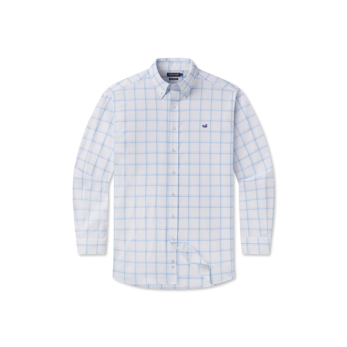 Odessa Performance Dress Shirt- Wh & Light Blue