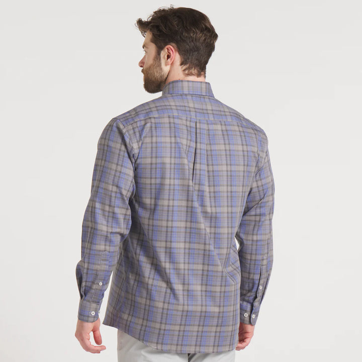 Benton Grid Dress Shirt- Light Gray