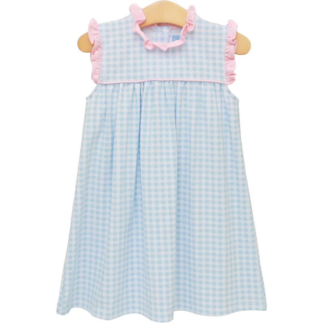 Meredith Dress- Lt Blue Gingham