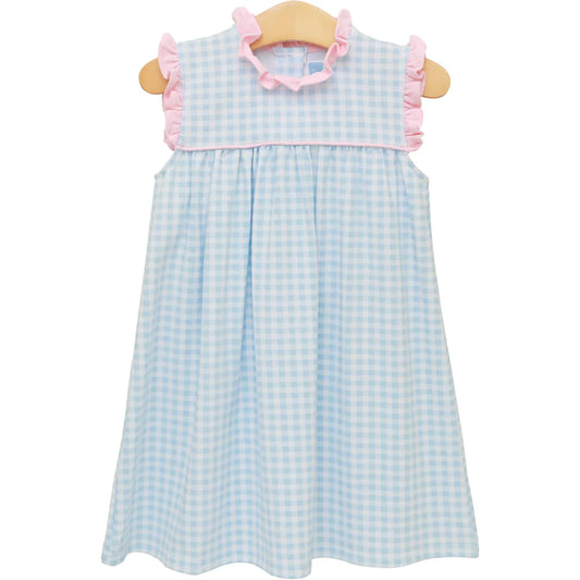 Meredith Dress- Lt Blue Gingham
