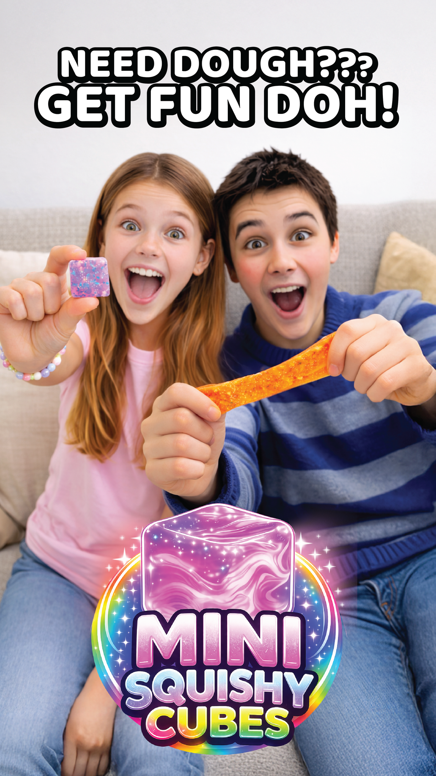 Fun Doh Mini 2Pack Squishy Cube