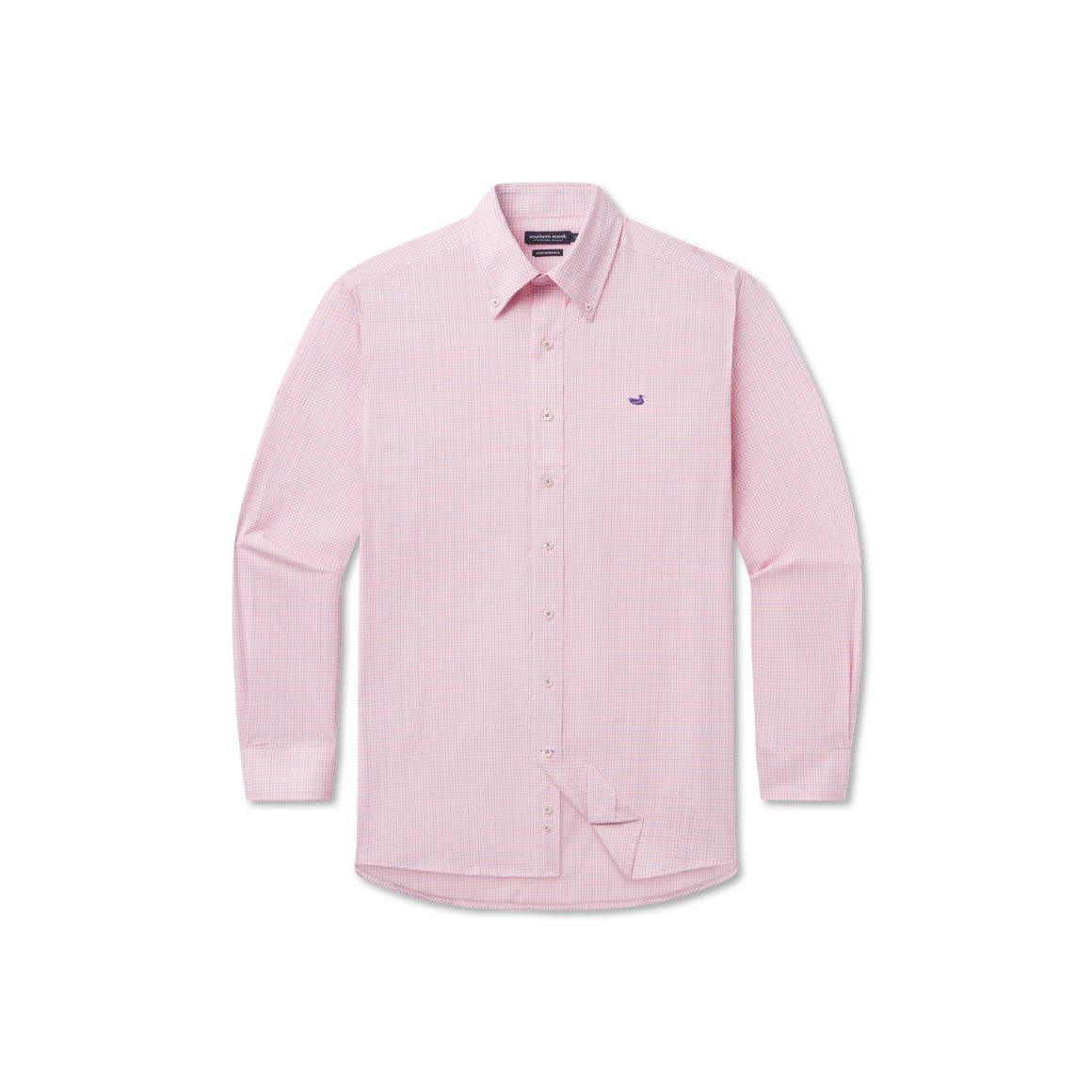 Dyer Performance Gingham Dress Shirt- Camelia & Wharf Purple