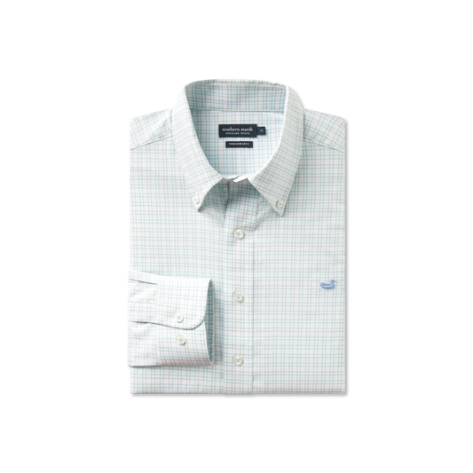 Dyer Performance Gingham Dress Shirt- Light Blue & Mint