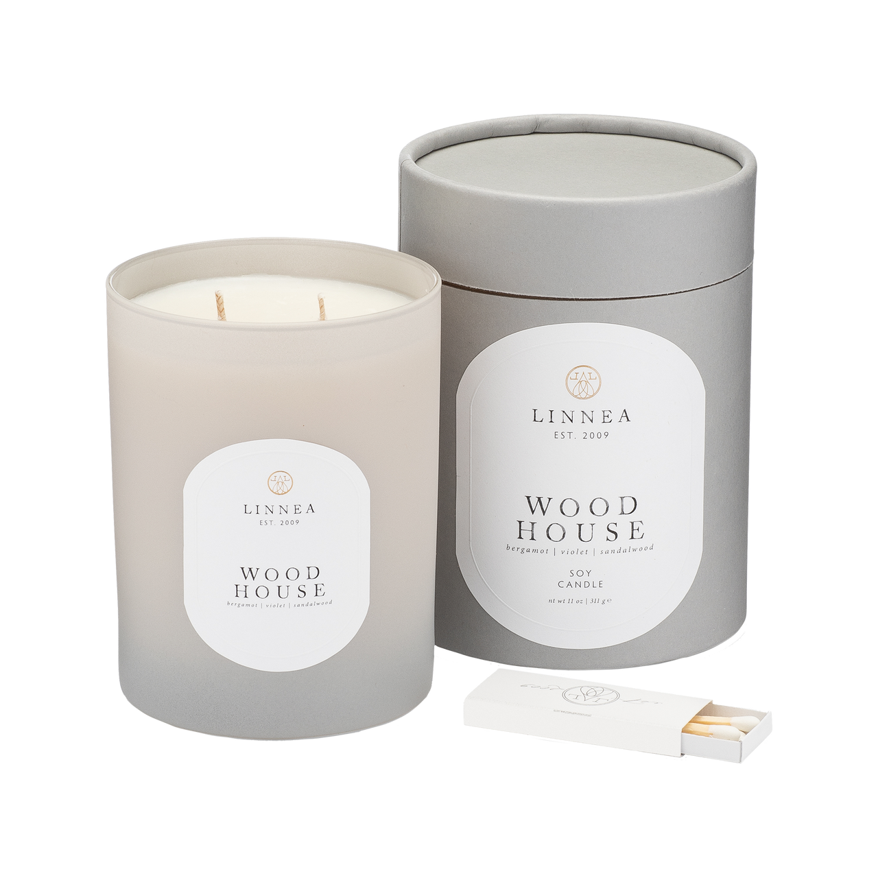 Linnea Large Candle- Wood House