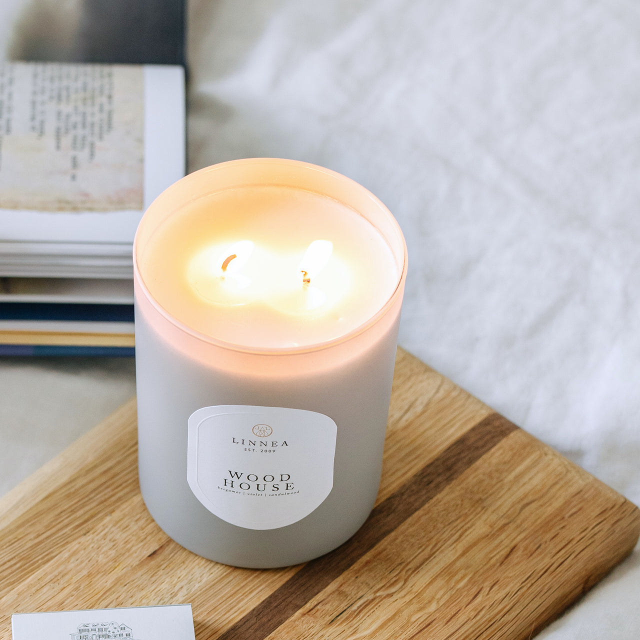 Linnea Large Candle- Wood House