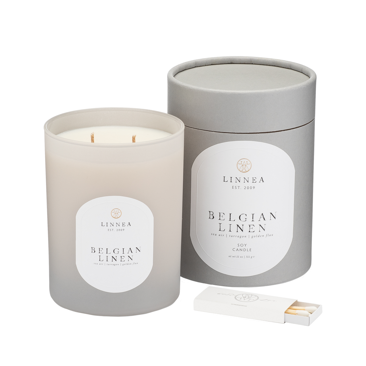 Linnea Large Candle- Belgian Linen