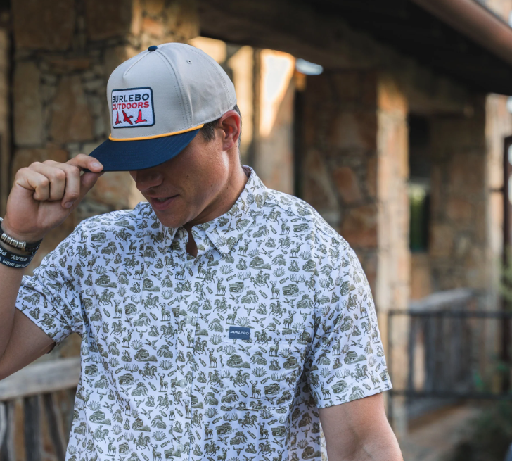 Performance Button Up- Into The Wild