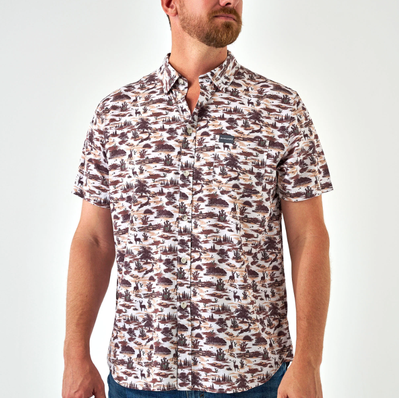 Performance Button Up- Brush Country
