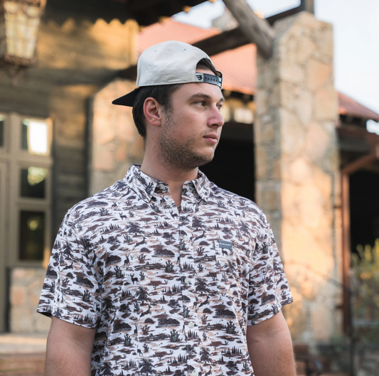 Performance Button Up- Brush Country