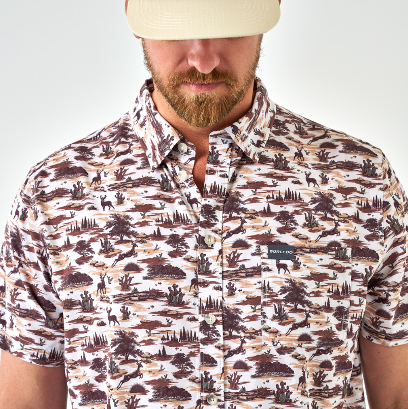Performance Button Up- Brush Country