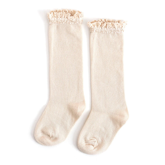 Lace Top Knee High- Vanilla