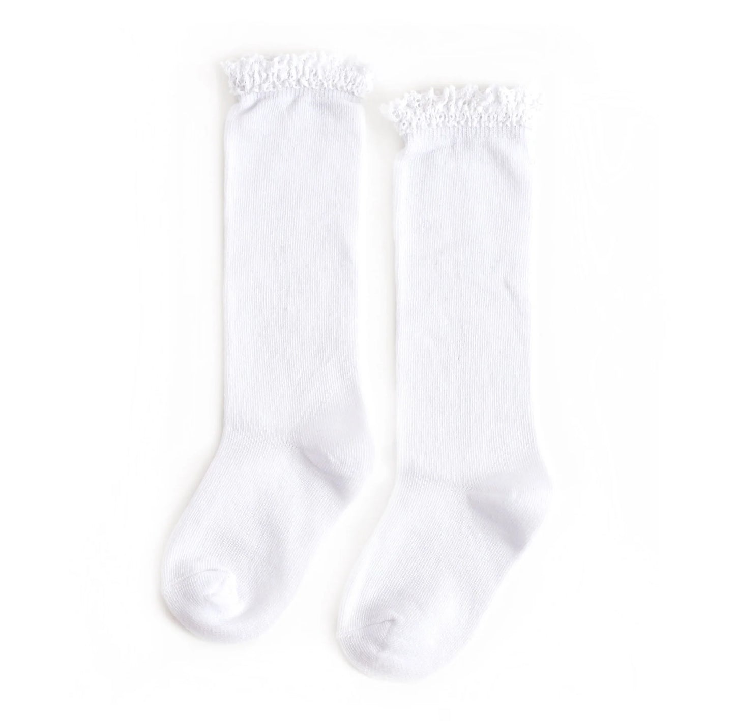 Lace Top Knee High- White