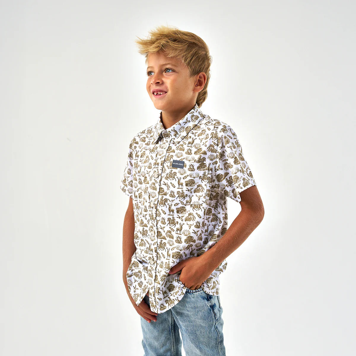 Youth Performance button up- Into the Wild