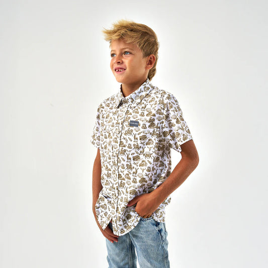 Youth Performance button up- Into the Wild