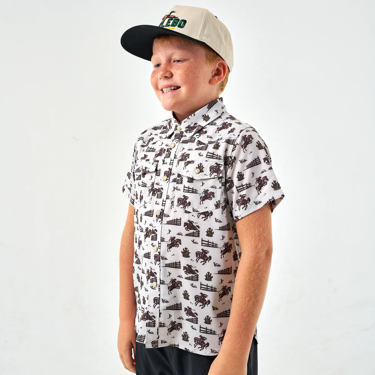 Youth Performance Western Button Up- Cowboy Country