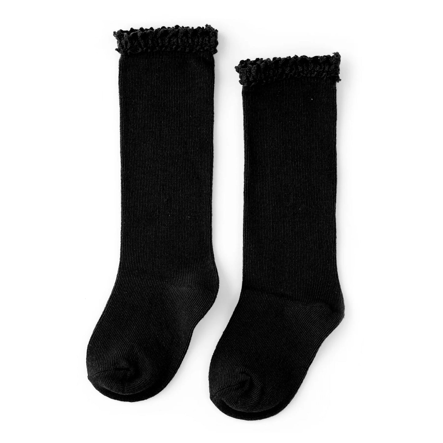 Lace Top Knee High- Black