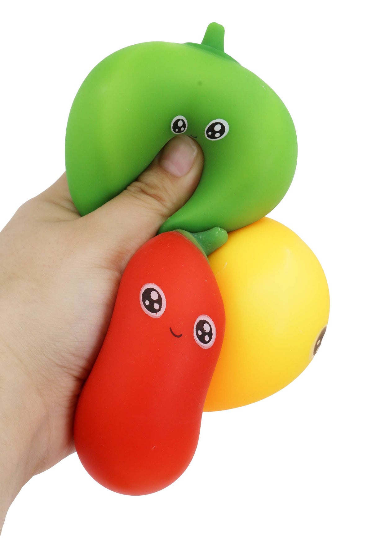 3-Count Mini Bell Pepper Fluffy Slime Filled Squishy Toy