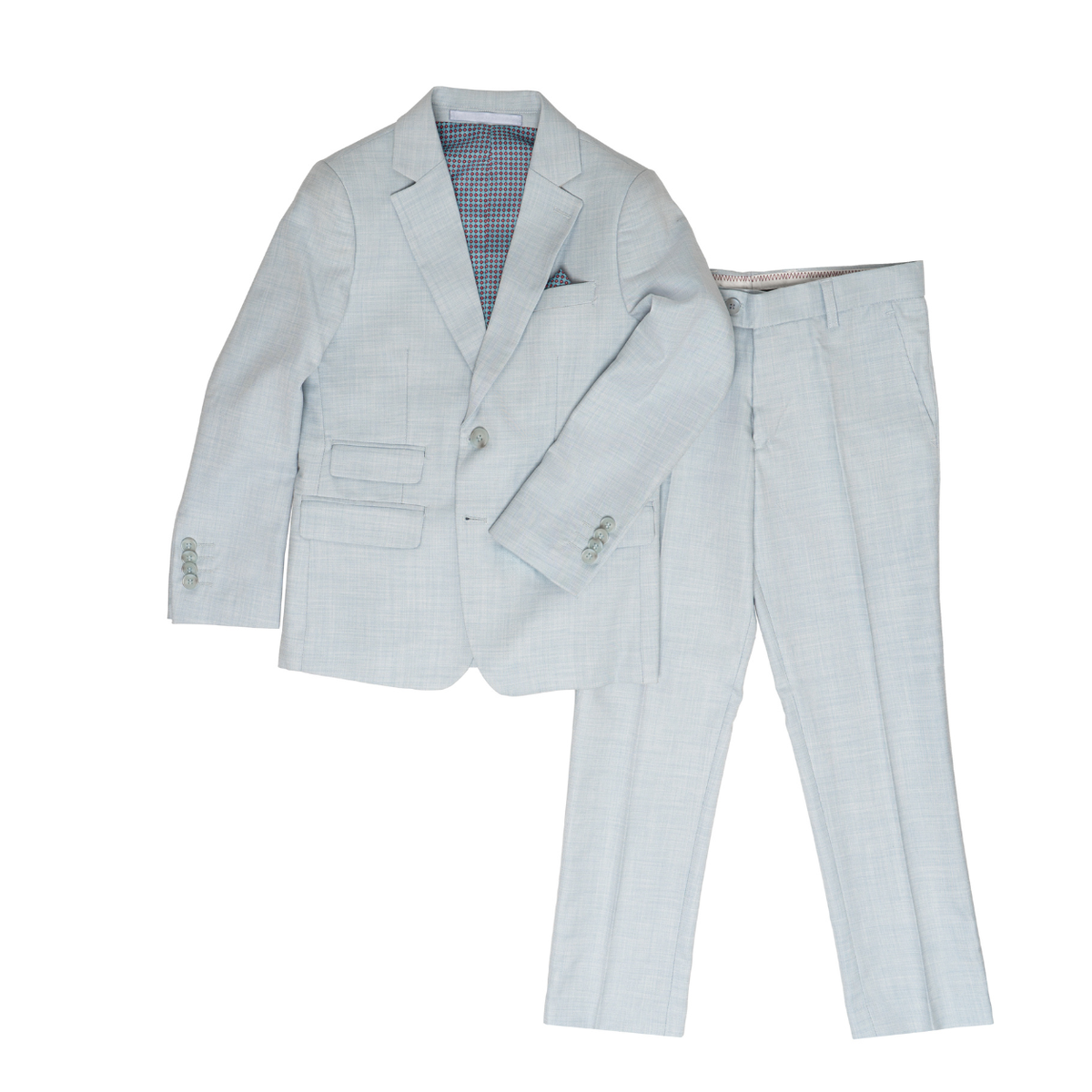 Boy's Mist Chambray Textured 2-Piece Suit