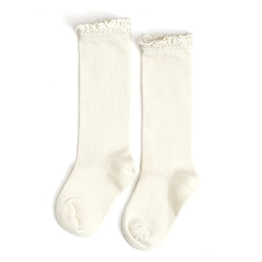 Lace Top Knee High- Ivory