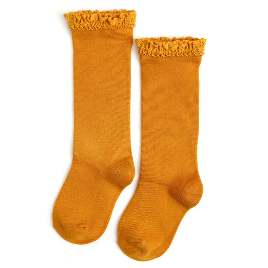 Lace Top Knee High- Marigold