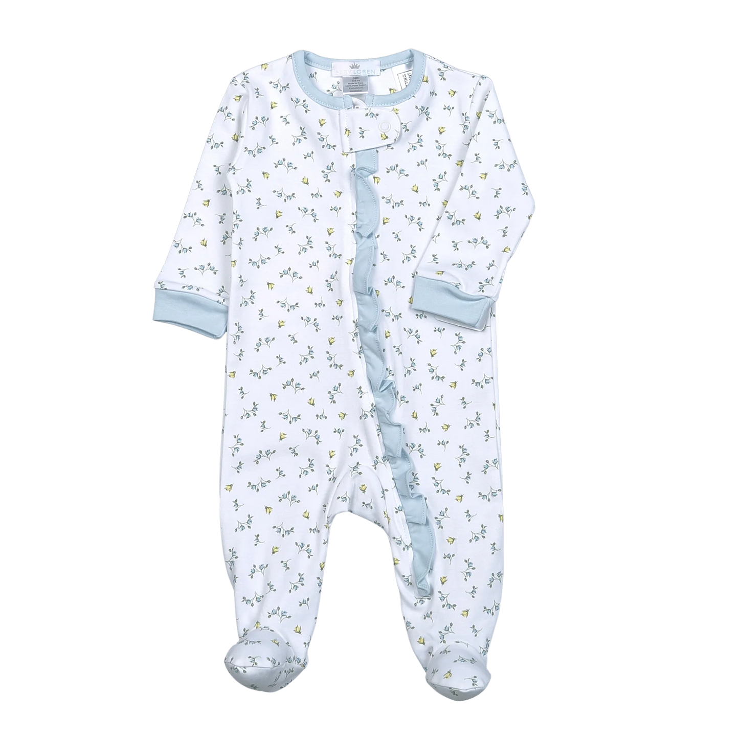 Diana Blue Floral Pima Footie