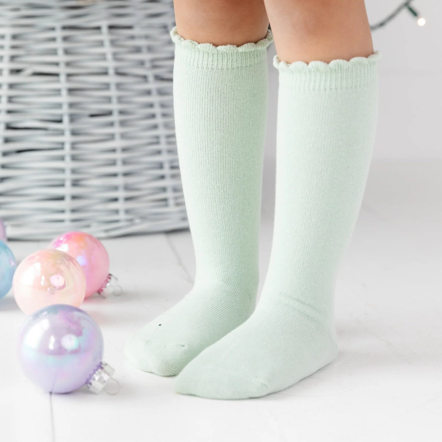 Scalloped Knee High- Mint